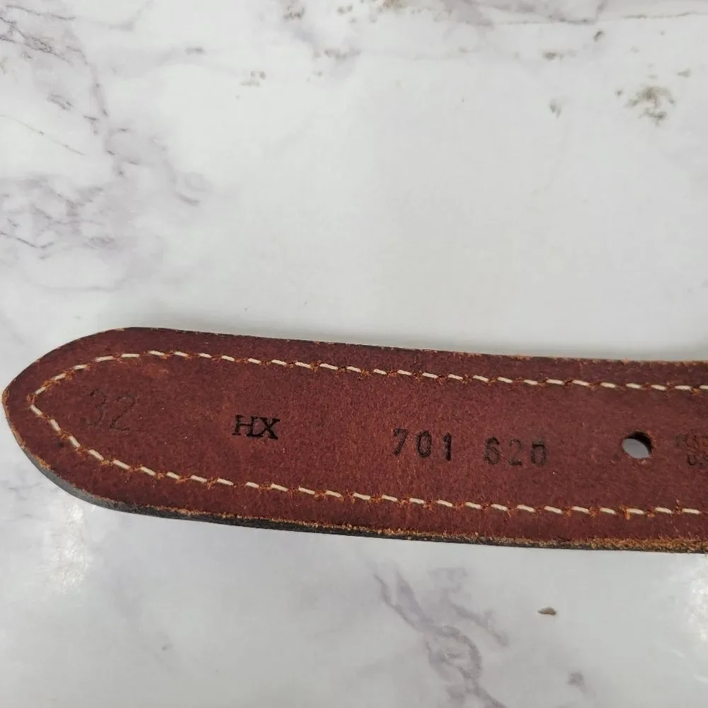 Tommy Hilfiger Vintage 90s Belt Red Blue Brown Leather Surplus Mens Size 32 USA